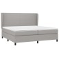 vidaXL Cama box spring con colchón tela gris claro 200x200 cm vidaXL Cama box spring con colchón tela gris claro 200x200 cm