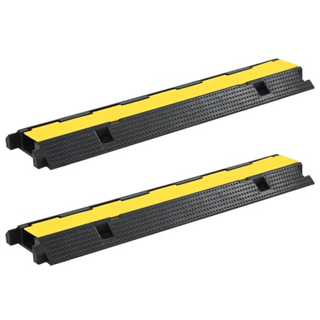 vidaXL Rampas protectoras de cables 2 uds 1 canal goma 100 cm 