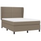 vidaXL Cama box spring con colchón tela gris taupe 140x190 cm