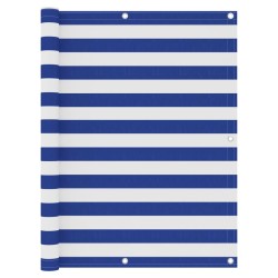 vidaXL Toldo para balcón tela oxford blanco y azul 120x500 cm