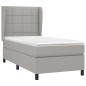 vidaXL Cama box spring con colchón tela gris claro 90x200 cm vidaXL Cama box spring con colchón tela gris claro 90x200 cm