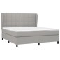 vidaXL Cama box spring con colchón tela gris claro 160x200 cm vidaXL Cama box spring con colchón tela gris claro 160x200 cm