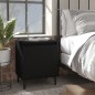 vidaXL Mesitas de noche con patas de metal 2 uds negro 40x30x50 cm vidaXL Mesitas de noche con patas de metal 2 uds negro 40x30x50 cm