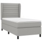 vidaXL Cama box spring con colchón tela gris claro 100x200 cm vidaXL Cama box spring con colchón tela gris claro 100x200 cm