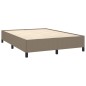 vidaXL Cama box spring con colchón tela gris taupe 140x200 cm