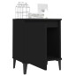 vidaXL Mesitas de noche con patas de metal 2 uds negro 40x30x50 cm vidaXL Mesitas de noche con patas de metal 2 uds negro 40x30x50 cm