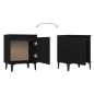 vidaXL Mesitas de noche con patas de metal 2 uds negro 40x30x50 cm vidaXL Mesitas de noche con patas de metal 2 uds negro 40x30x50 cm