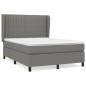 vidaXL Cama box spring con colchón tela gris oscuro 140x200 cm vidaXL Cama box spring con colchón tela gris oscuro 140x200 cm