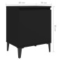 vidaXL Mesitas de noche con patas de metal 2 uds negro 40x30x50 cm vidaXL Mesitas de noche con patas de metal 2 uds negro 40x30x50 cm