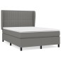 vidaXL Cama box spring con colchón tela gris oscuro 140x190 cm vidaXL Cama box spring con colchón tela gris oscuro 140x190 cm