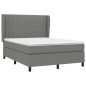vidaXL Cama box spring con colchón tela gris oscuro 140x190 cm vidaXL Cama box spring con colchón tela gris oscuro 140x190 cm