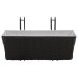 vidaXL Jardinera de balcón trapecio ratán negro 50 cm 2 uds vidaXL Jardinera de balcón trapecio ratán negro 50 cm 2 uds