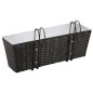 vidaXL Jardinera de balcón trapecio ratán negro 50 cm 2 uds vidaXL Jardinera de balcón trapecio ratán negro 50 cm 2 uds