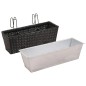 vidaXL Jardinera de balcón trapecio ratán negro 50 cm 2 uds vidaXL Jardinera de balcón trapecio ratán negro 50 cm 2 uds