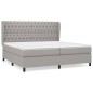 vidaXL Cama box spring con colchón tela gris claro 200x200 cm vidaXL Cama box spring con colchón tela gris claro 200x200 cm