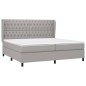vidaXL Cama box spring con colchón tela gris claro 200x200 cm vidaXL Cama box spring con colchón tela gris claro 200x200 cm