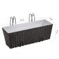 vidaXL Jardinera de balcón trapecio ratán negro 50 cm 2 uds vidaXL Jardinera de balcón trapecio ratán negro 50 cm 2 uds