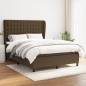 vidaXL Cama box spring con colchón tela marrón oscuro 140x200 cm vidaXL Cama box spring con colchón tela marrón oscuro 140x200 cm