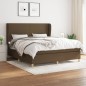 vidaXL Cama box spring con colchón tela marrón oscuro 180x200 cm vidaXL Cama box spring con colchón tela marrón oscuro 180x200 cm