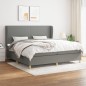 vidaXL Cama box spring con colchón tela gris oscuro 200x200 cm vidaXL Cama box spring con colchón tela gris oscuro 200x200 cm