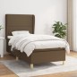 vidaXL Cama box spring con colchón tela marrón oscuro 80x200 cm vidaXL Cama box spring con colchón tela marrón oscuro 80x200 cm