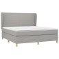 vidaXL Cama box spring con colchón tela gris claro 160x200 cm vidaXL Cama box spring con colchón tela gris claro 160x200 cm