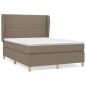 vidaXL Cama box spring con colchón tela gris taupe 140x200 cm