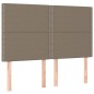 vidaXL Cama box spring con colchón tela gris taupe 140x200 cm
