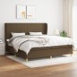 vidaXL Cama box spring con colchón tela marrón oscuro 200x200 cm vidaXL Cama box spring con colchón tela marrón oscuro 200x200 cm