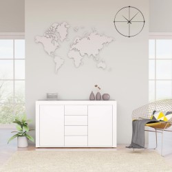 vidaXL Aparador de madera de ingeniería gris brillante 120x36x69 cm