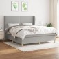 vidaXL Cama box spring con colchón tela gris claro 180x200 cm vidaXL Cama box spring con colchón tela gris claro 180x200 cm