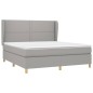 vidaXL Cama box spring con colchón tela gris claro 180x200 cm vidaXL Cama box spring con colchón tela gris claro 180x200 cm
