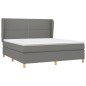 vidaXL Cama box spring con colchón tela gris oscuro 160x200 cm vidaXL Cama box spring con colchón tela gris oscuro 160x200 cm