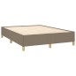 vidaXL Cama box spring con colchón tela gris taupe 140x190 cm