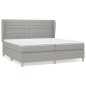 vidaXL Cama box spring con colchón tela gris claro 200x200 cm vidaXL Cama box spring con colchón tela gris claro 200x200 cm