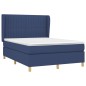vidaXL Cama box spring con colchón tela azul 140x190 cm