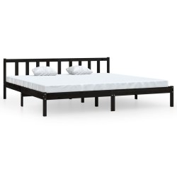vidaXL Estructura de cama de madera maciza de pino negro 200x200 cm