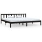 vidaXL Estructura de cama de madera maciza de pino negro 200x200 cm vidaXL Estructura de cama de madera maciza de pino negro 200x200 cm