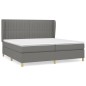 vidaXL Cama box spring con colchón tela gris oscuro 200x200 cm