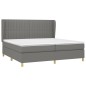 vidaXL Cama box spring con colchón tela gris oscuro 200x200 cm