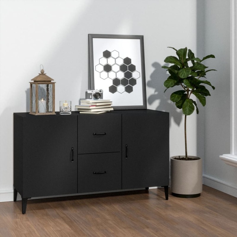 vidaXL Aparador de madera de ingeniería negro 100x36x60 cm vidaXL Aparador de madera de ingeniería negro 100x36x60 cm
