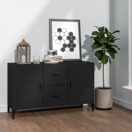 vidaXL Aparador de madera de ingeniería negro 100x36x60 cm