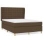 vidaXL Cama box spring con colchón tela marrón oscuro 140x190 cm vidaXL Cama box spring con colchón tela marrón oscuro 140x190 cm