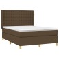 vidaXL Cama box spring con colchón tela marrón oscuro 140x190 cm vidaXL Cama box spring con colchón tela marrón oscuro 140x190 cm
