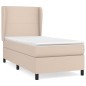 vidaXL Cama box spring con colchón cuero sintético capuchino 80x200 cm vidaXL Cama box spring con colchón cuero sintético capuchino 80x200 cm