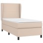 vidaXL Cama box spring con colchón cuero sintético capuchino 80x200 cm vidaXL Cama box spring con colchón cuero sintético capuchino 80x200 cm