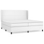 vidaXL Cama box spring con colchón cuero sintético blanco 200x200 cm vidaXL Cama box spring con colchón cuero sintético blanco 200x200 cm
