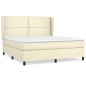 vidaXL Cama box spring con colchón cuero sintético crema 180x200 cm vidaXL Cama box spring con colchón cuero sintético crema 180x200 cm