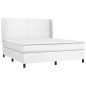 vidaXL Cama box spring con colchón cuero sintético blanco 180x200 cm vidaXL Cama box spring con colchón cuero sintético blanco 180x200 cm