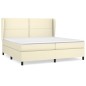 vidaXL Cama box spring con colchón cuero sintético crema 200x200 cm